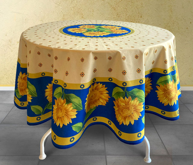 Round Tablecloth Coated (SOLEIHAS. blue) - Click Image to Close